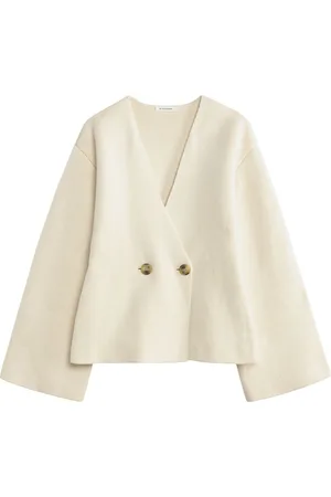 By Malene Birger Truien, Dames, Wit, M, Gebreid Vest Cardigan
