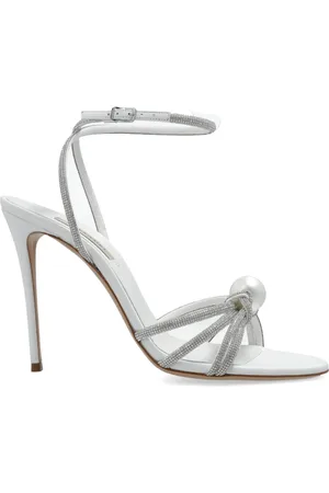 Casadei Schoenen, Dames, Grijs, 40 EU, Leer, Sandalen met hak