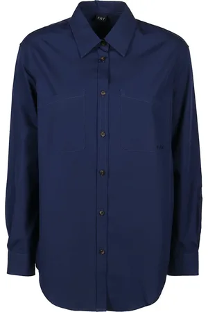 FAY Blouses & Shirts, Dames, Blauw, S, Long Sleeve Shirt