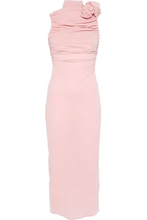 MAGDA BUTRYM Kleedjes, Dames, Roze, S, Roze Sleeveless Jurk met Broche