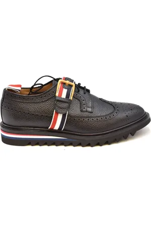 Thom Browne Schoenen, Heren, Zwart, 40 EU, Leer, Klassieke Geveterde Schoenen
