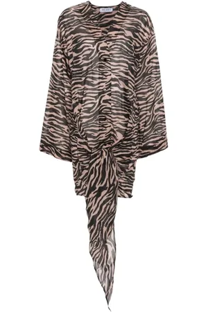 The Attico Kleedjes, Dames, Veelkleurig, M, Mini-jurk met zebraprint