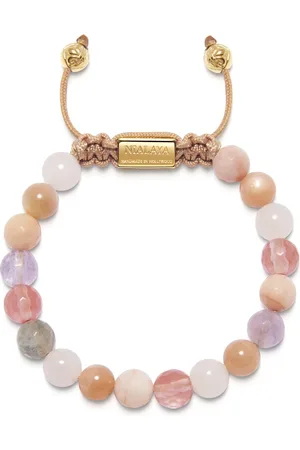 Nialaya Accessoires, Dames, Geel, L, Kralenarmband met Kersenkwarts, Rozenkwarts, Amethist Lavendel en Roze Aventurijn