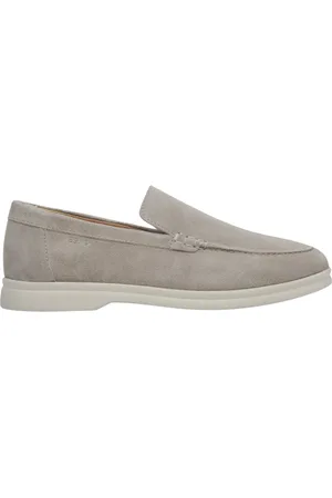 Estro Schoenen, Dames, Grijs, 40 EU, Lichtgrijze Natuurlijk Velours Loafers