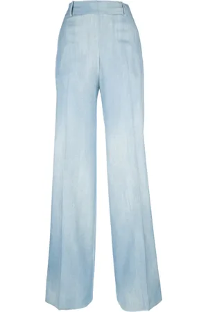 ERMANNO SCERVINO Broeken, Dames, Blauw, L, Denim, Stijlvolle Wijde Broek