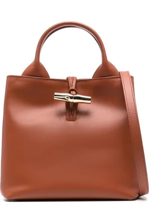 Longchamp Tassen, Dames, Bruin, ONE Size, Kastanjebruine Schoudertas met Knevelsluiting