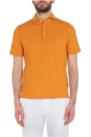 LARDINI Tops, Heren, Oranje, L, Katoen, Katoenen Piqué Polo Shirt