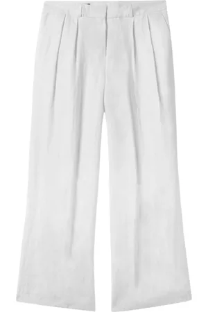 Brooks Brothers Broeken, Dames, Wit, S, Linnen, Ierse Linnen Broek