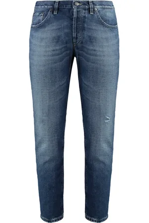 Dondup Jeans, Heren, Blauw, W36, Katoen, Contrast Stitch Straight-Leg Jeans