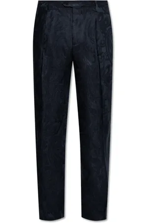 Etro Broeken, Heren, Blauw, L, Leer, Broeken met patroon