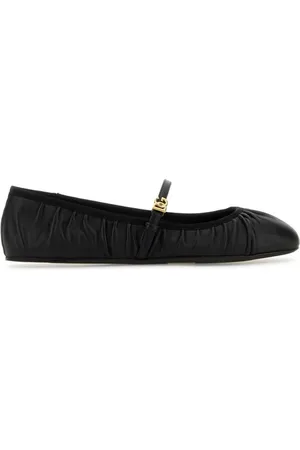 Dolce & Gabbana Schoenen, Dames, Zwart, 41 EU, Leer, Zwarte Nappa Leren Ballerina
