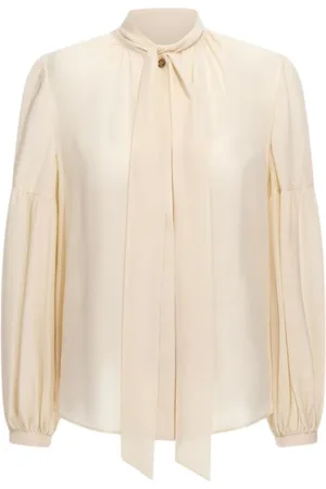 Roberto Cavalli Blouses & Shirts, Dames, , L, Blouse met Strikdetail in de Hals