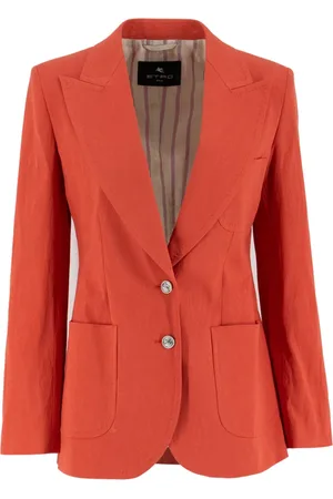 Etro Jassen, Dames, Rood, M, Katoen, Klassiek katoenen jasje met ton-sur-ton stiksels