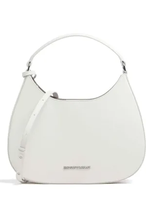 Emporio Armani Tassen, Dames, Wit, ONE Size, Witte Shopping Bag met Verstelbare Riem