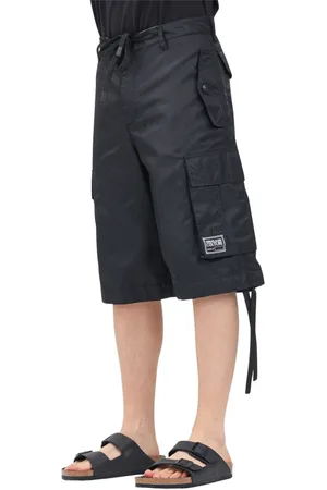 VERSACE Korte broeken, Heren, Zwart, M, Nylon, Zwarte Urban Cargo Shorts