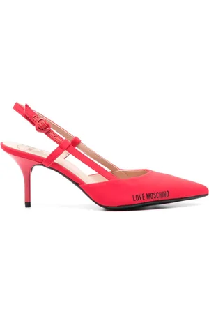 Moschino Schoenen, Dames, Rood, 39 EU, Leer, Platte Schoenen