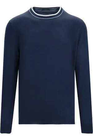 FAY Truien, Heren, Blauw, L, Katoen, Pullover Trui
