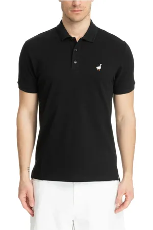 Moschino Tops, Heren, Zwart, L, Katoen, Effen Polo Shirt met 3 Knopen