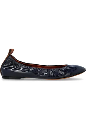 Lanvin Schoenen, Dames, Blauw, 37 EU, Leer, Ballerina`s van lakleer