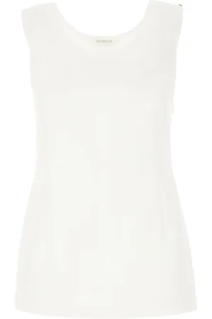 Sportmax Tops, Dames, Wit, S, Polyester, Mouwloze Top