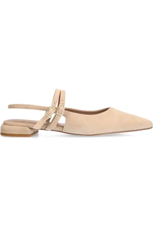 Manfield Schoenen, Dames, , 38 EU, Suède, Suède Slingbacks met Dubbele Bandjes