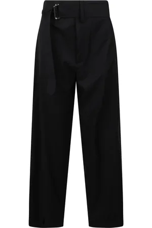 Nº21 Broeken, Dames, Zwart, L, Wol, Cargo Zak Straight-Leg Broek met Riem