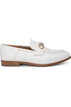 Salvatore Ferragamo Schoenen, Dames, , 38 1/2 EU, Leer, Amandelvormige leren loafers