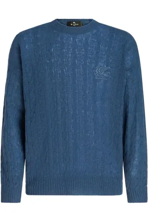 Etro Truien, Heren, Blauw, S, Rondgebreide trui