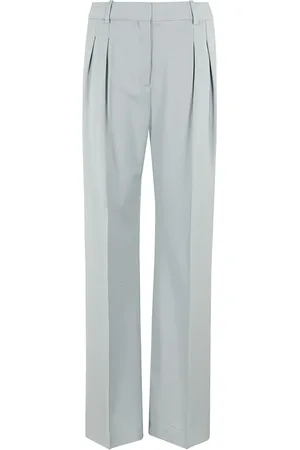 Loulou Studio Broeken, Dames, Groen, M, Denim, Casual Denim Broek
