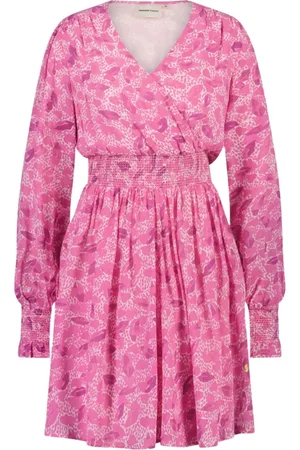 Fabienne Chapot Kleedjes, Dames, Roze, XS, Flowing V-Neckline Dress