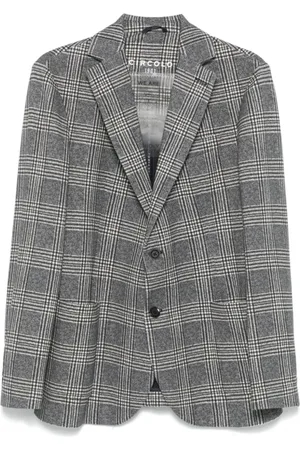 Circolo Jassen, Heren, Veelkleurig, XL, Katoen, Blauw Geruit Fleece Jas