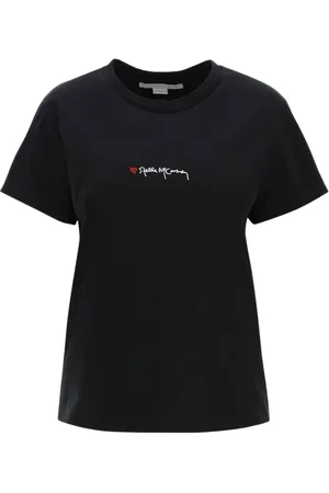 Stella McCartney Tops, Dames, Zwart, M, Katoen, T-Shirt Sweatshirt