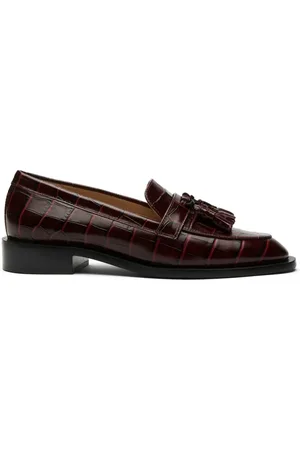 Stuart Weitzman Schoenen, Dames, Paars, 37 EU, Leer, Sutton Loafers