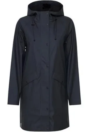 Ichi Mantels, Dames, Blauw, L, Polyester, Gewatteerde Parka Jas Polyester Samenstelling