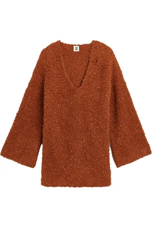 By Malene Birger Truien, Dames, Rood, M, Wol, Alpaca Trui met Wijde Mouwen