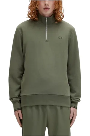 Fred Perry Sweatshirts & Hoodies, Heren, Groen, S, Iconic Zip-Up Sweatshirt