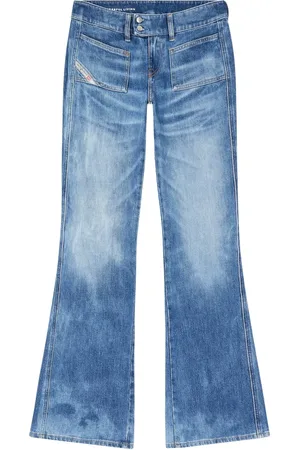 Diesel Jeans, Dames, Blauw, W28, Katoen, D-Hush Flared Jeans