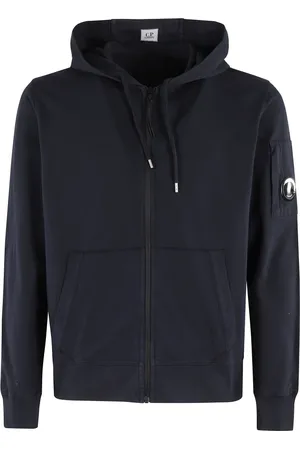 C.P. Company Sweatshirts & Hoodies, Heren, Blauw, XL, Polyester, Zip Fleece Jack met Capuchon