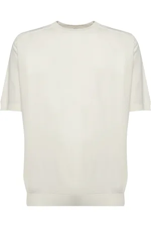 ELEVENTY Tops, Heren, Wit, L, Katoen, Trui met ronde hals