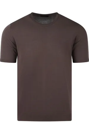 Roberto Collina Tops, Heren, Bruin, S, Katoen, Katoenen Jersey Crew Neck Sweater