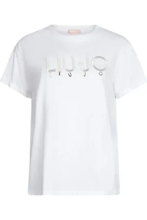 Liu Jo Tops, Dames, Wit, S, Katoen, Wit Katoenen T-Shirt Korte Mouw