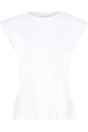 Karen by Simonsen Tops, Dames, Wit, S, Mouwloze Top & T-Shirt Fel Wit