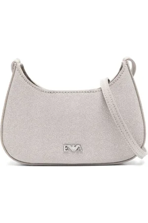 Emporio Armani Tassen, Dames, Grijs, ONE Size, Polyester, Glitter Finish Crossbodytas
