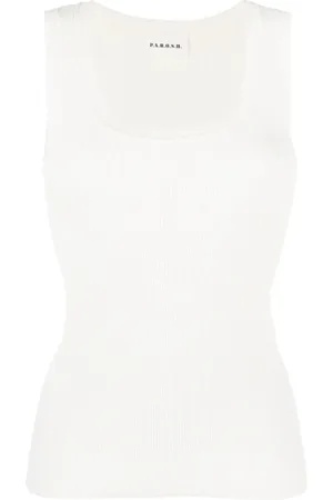 P.A.R.O.S.H. Tops, Dames, Wit, M, Katoen, Sleeveless Tops