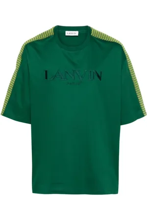 Lanvin Tops, Heren, Groen, L, Katoen, Oversized Fles T-Shirt