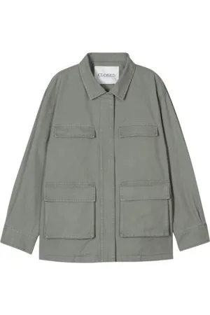 Closed Jassen, Dames, Grijs, 2Xs, Katoen, Groene Utility Jacket