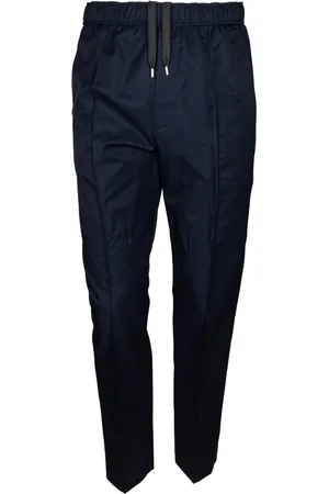 Lanvin Broeken, Heren, Blauw, M, Katoen, Elastische Broek met Tailleband