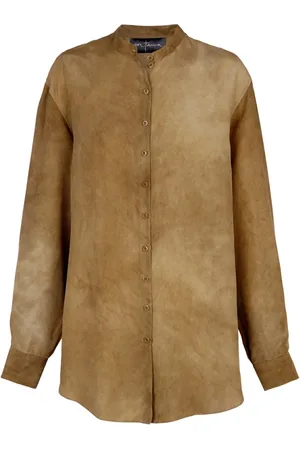 Cortana Blouses & Shirts, Dames, Bruin, S, Silk Bronze Maltinto Shirt