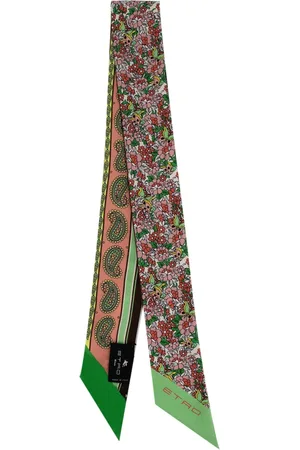 Etro Accessoires, Dames, Veelkleurig, ONE Size, Zijden Sjaal met Paisley en Bloemmotief