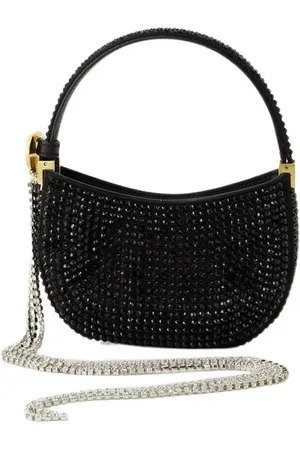 MAGDA BUTRYM Tassen, Dames, Zwart, ONE Size, Polyester, Crystal Micro Hobo Tas